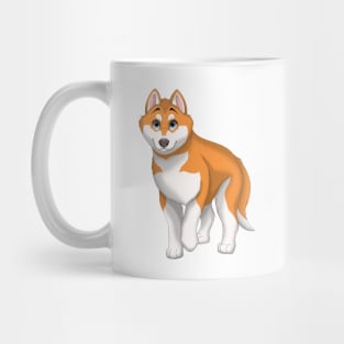 Red and White Siberian Husky Dog Blue Eyes Mug